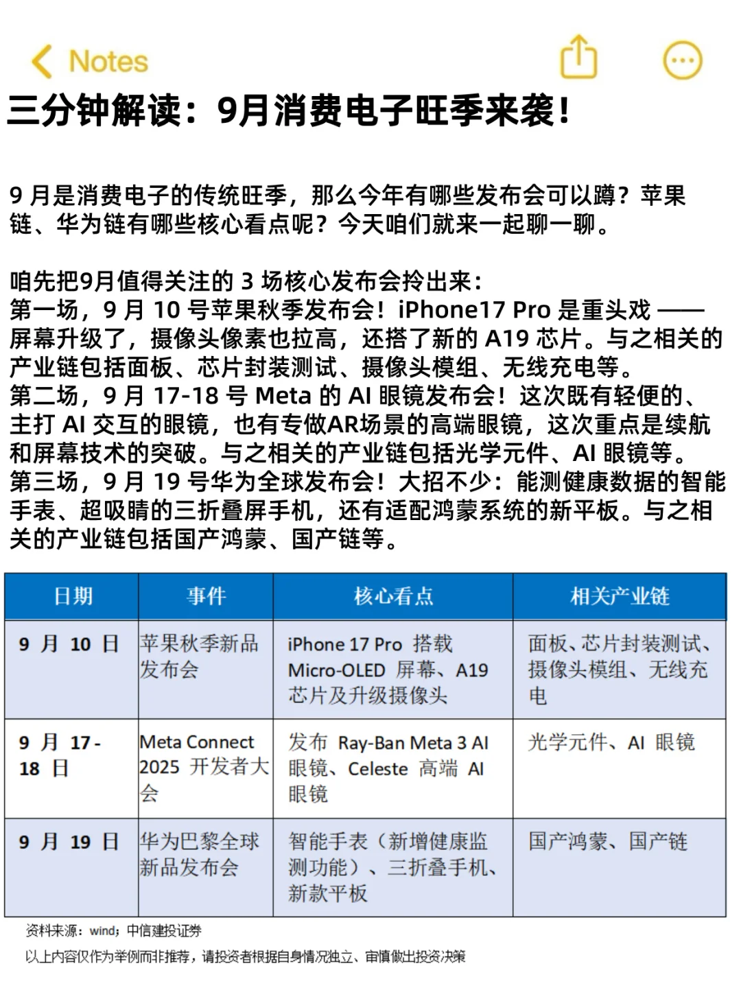 三分钟解读：9月消费电子旺季来袭！