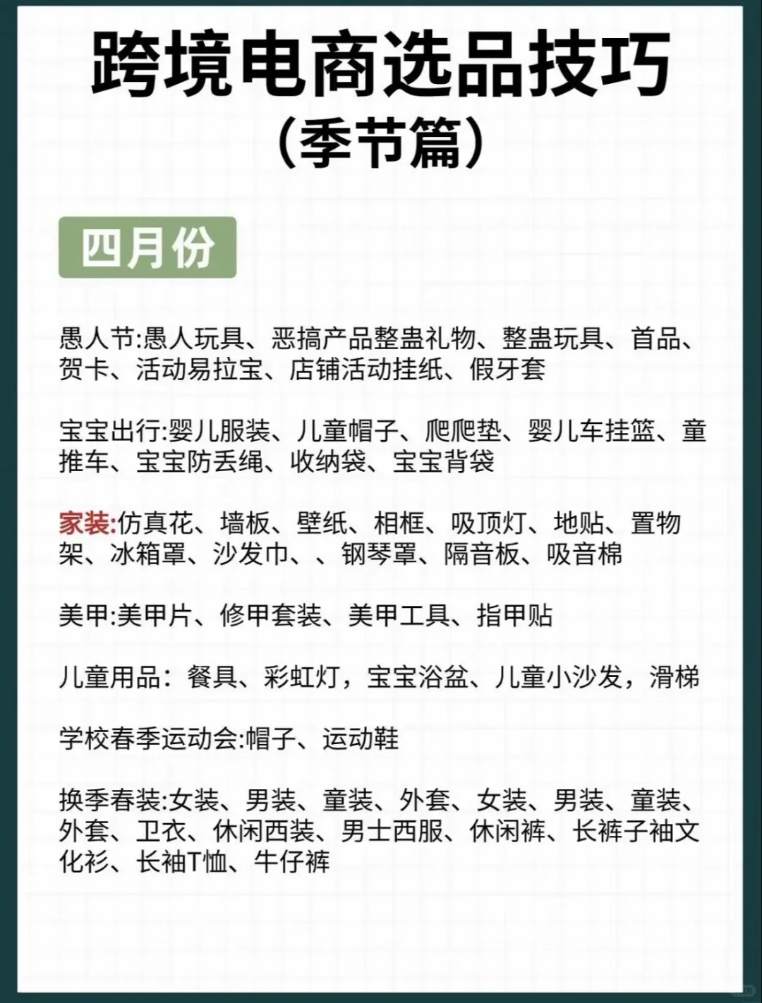 跨境电商选品