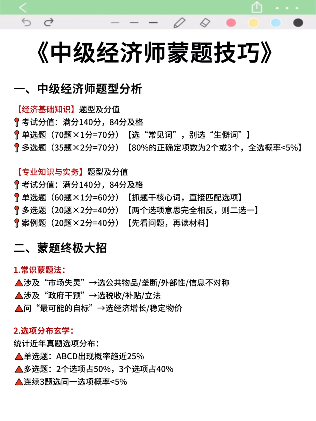 哈哈哈发明中级经济师蒙题技巧的人真是天才