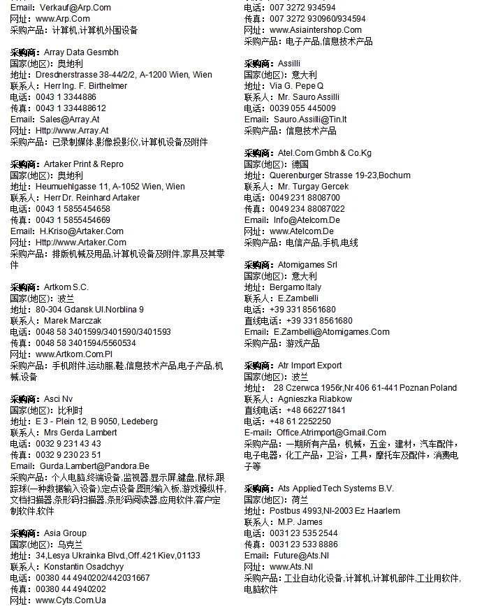广交会全球采购商名录