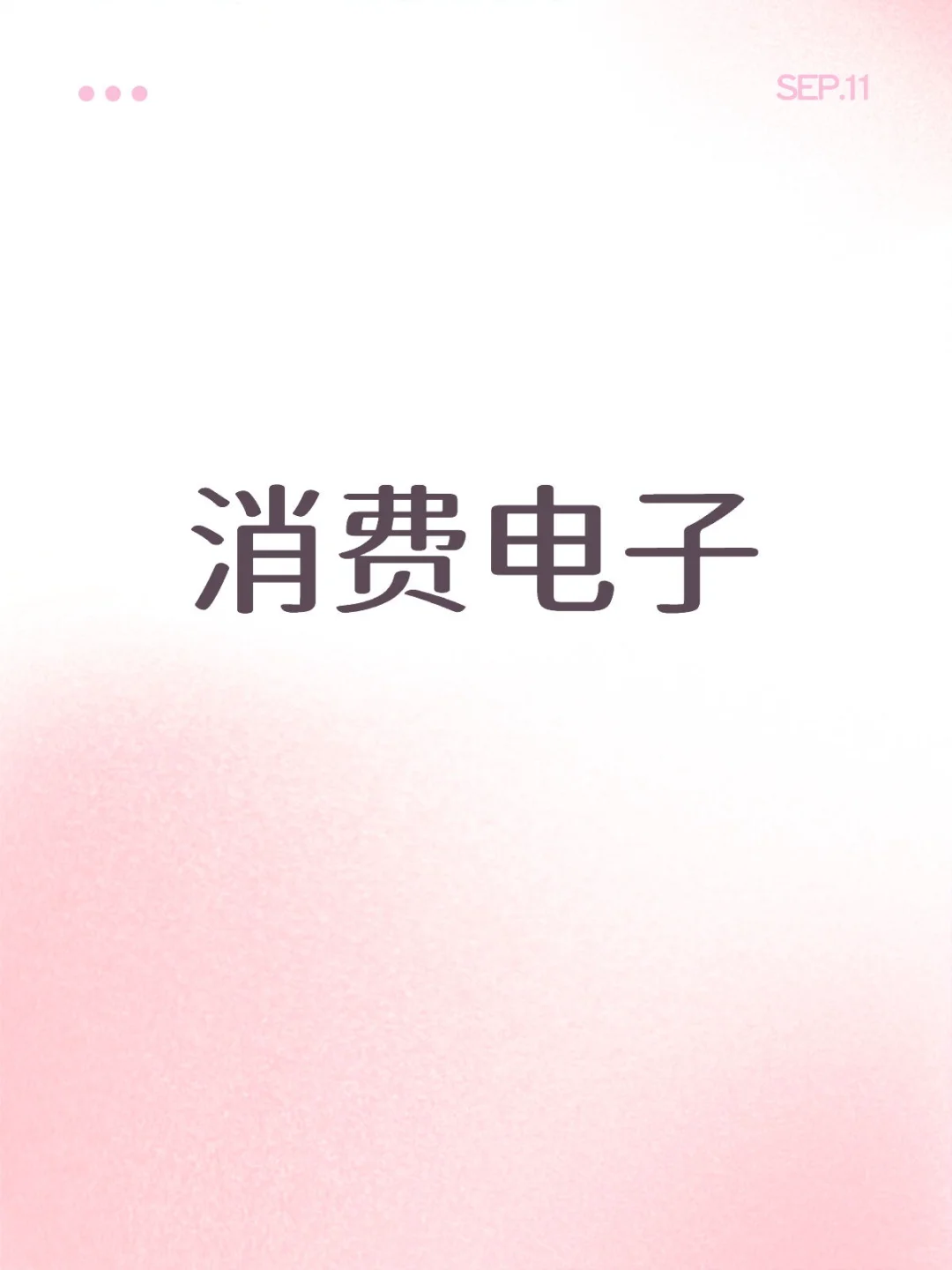 9.11丨消费电子