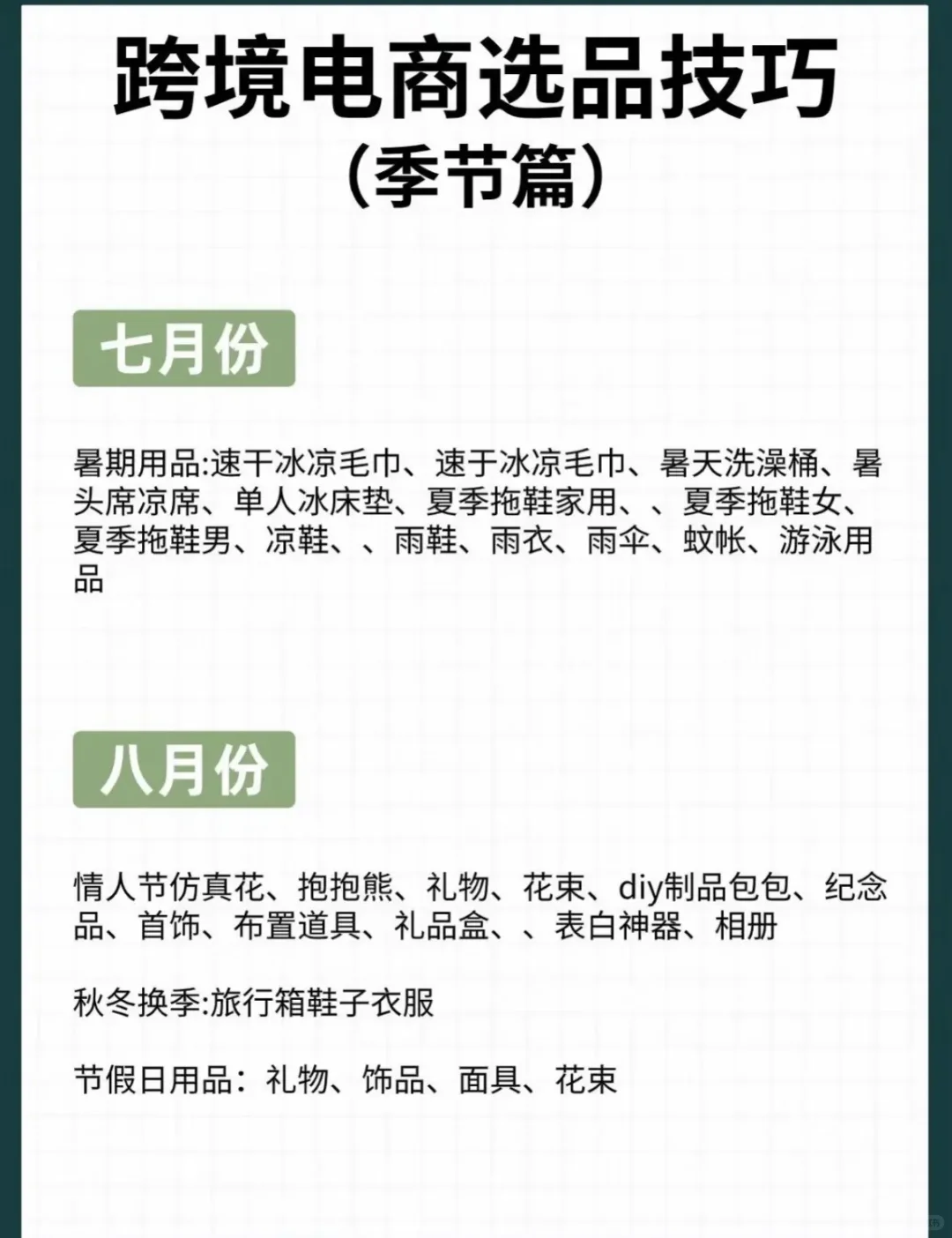跨境电商选品