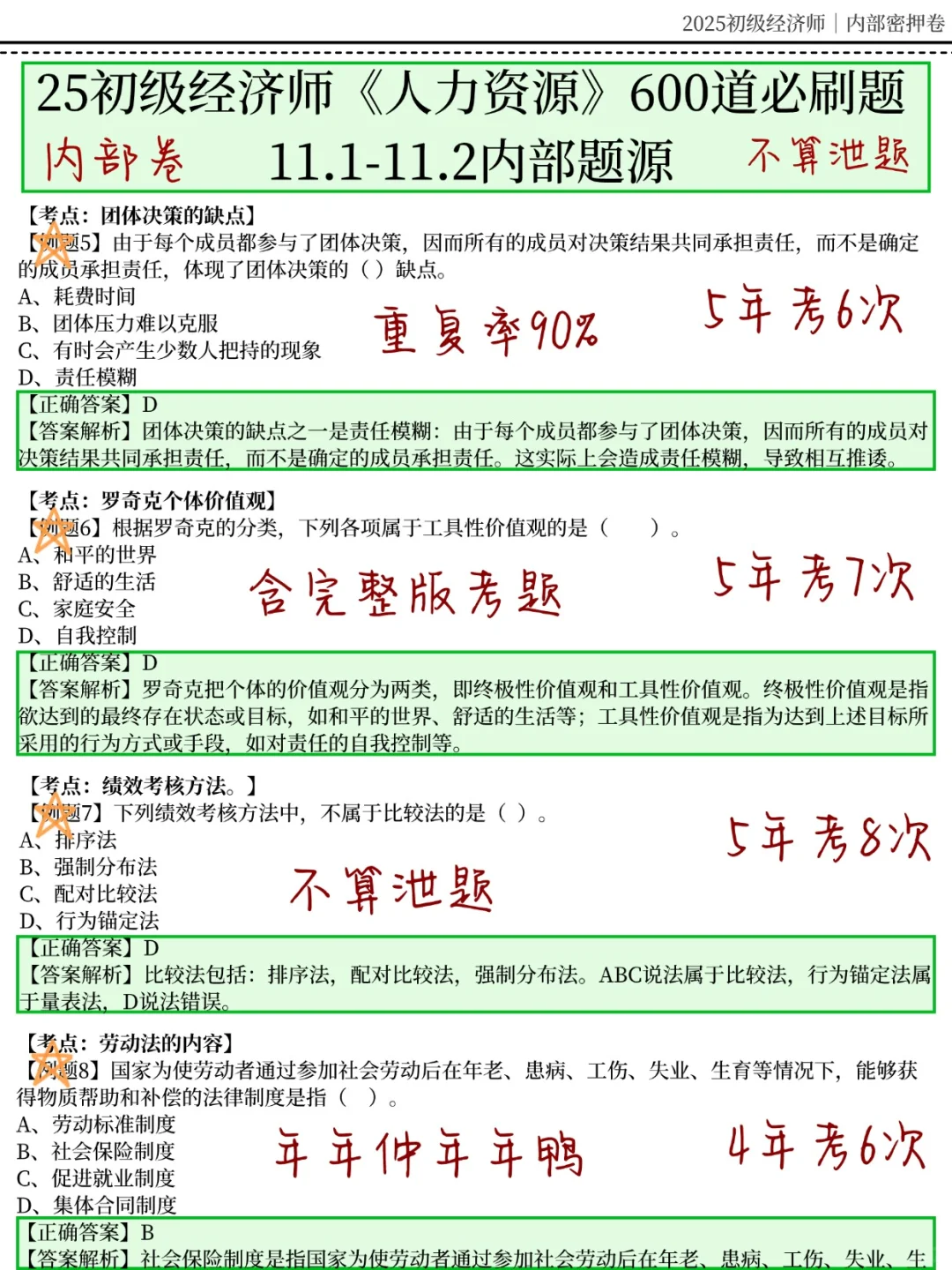 11.1初级经济师，无非就这600题，重复率95%