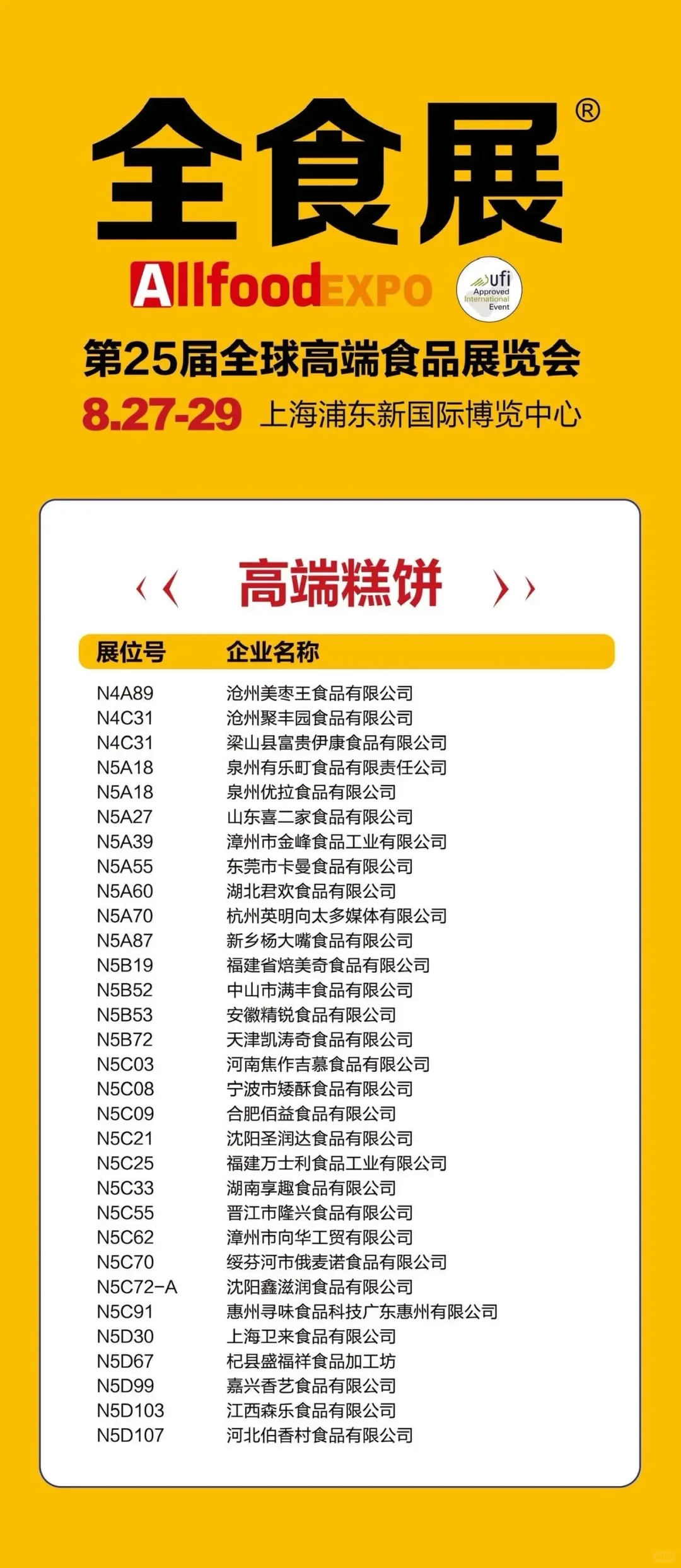 上海全食展参展商名录