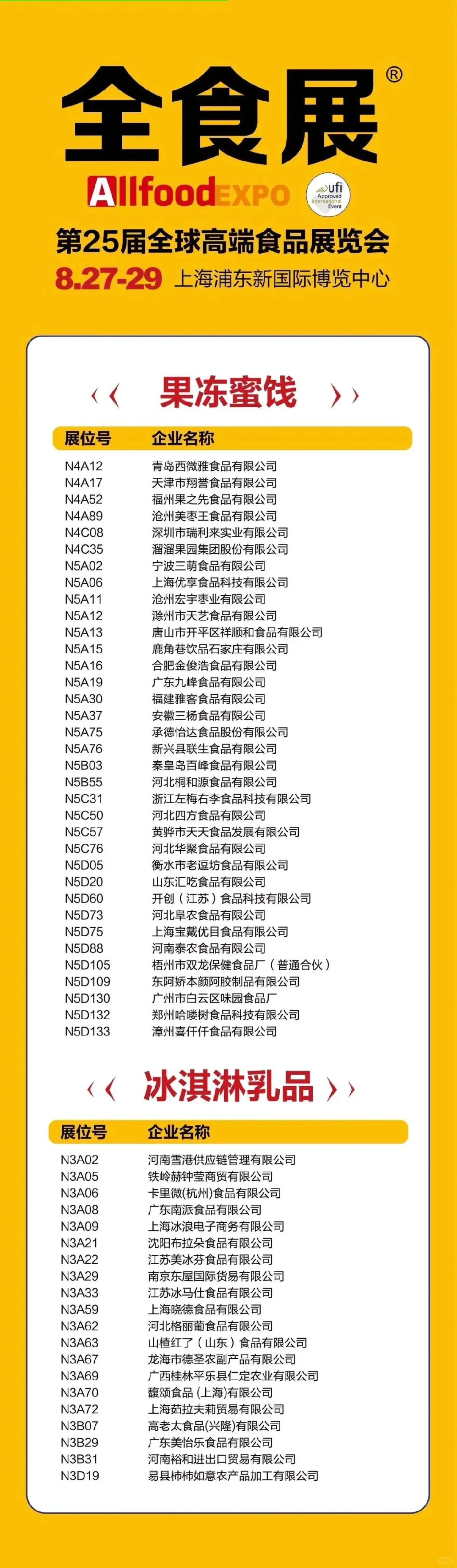 上海全食展参展商名录