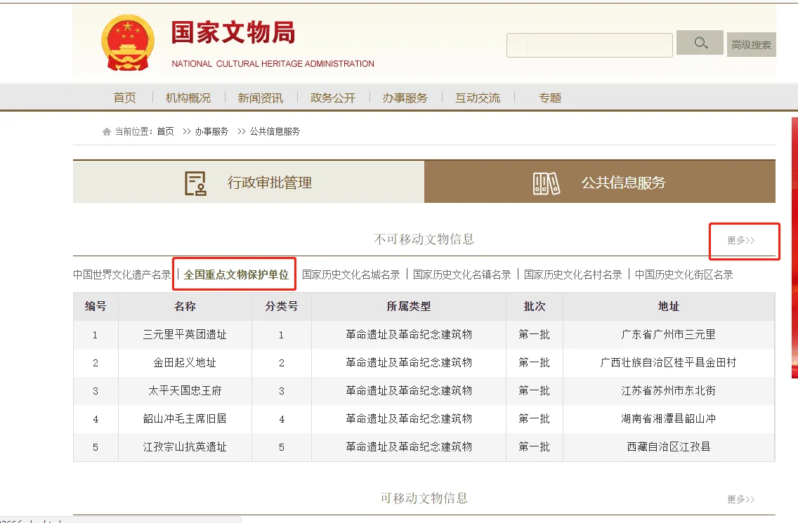 文物局的公共信息服务真棒