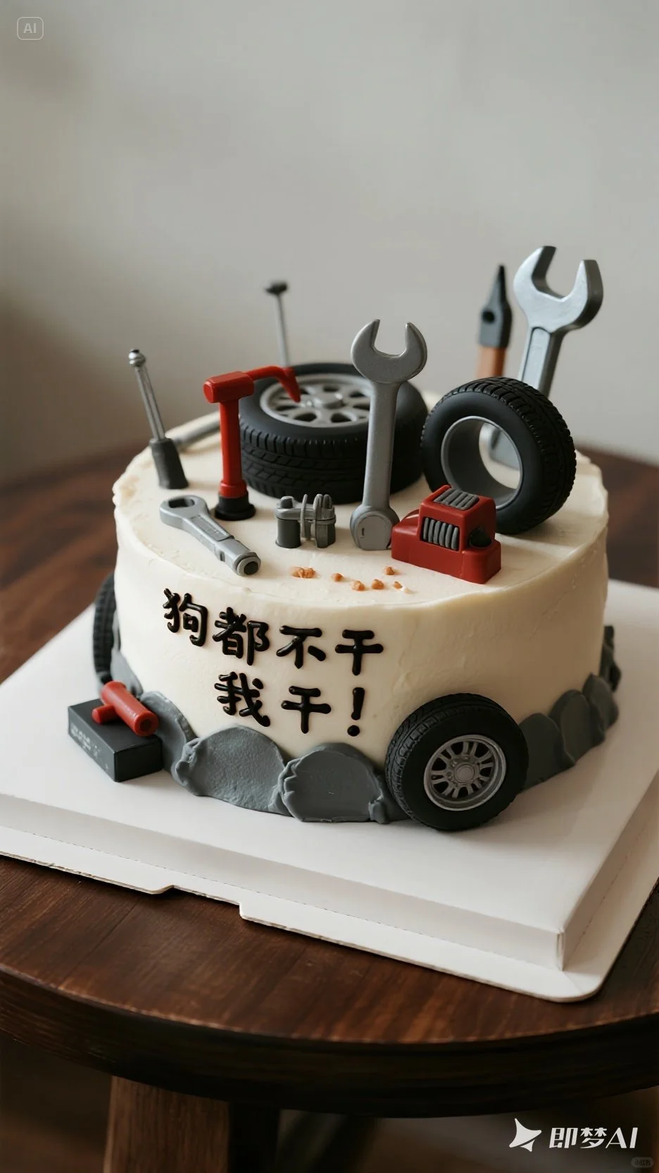 ? 【修车硬汉の专属蛋糕！扳手插进奶油那一刻