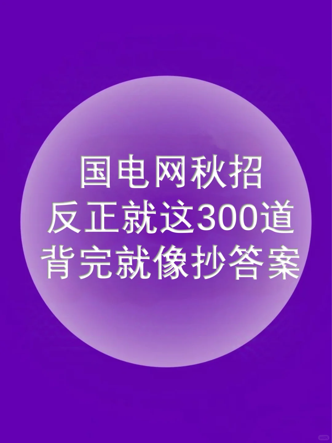 看一遍过一遍的26国电网秋招内推题?