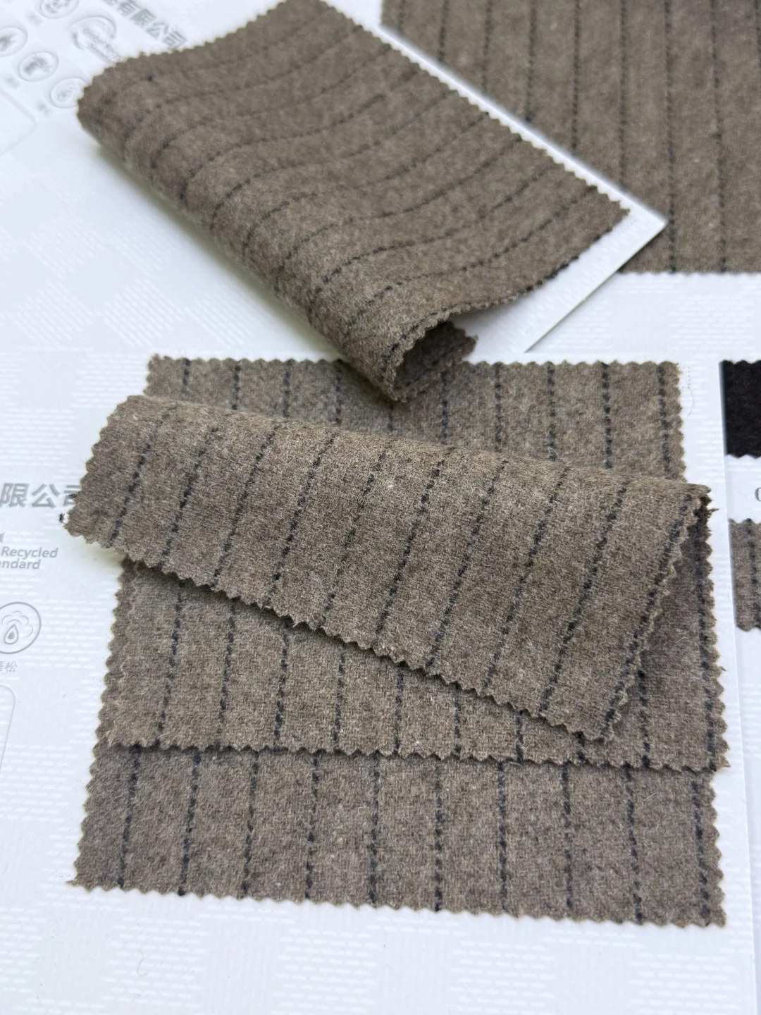 秋冬必备的羊毛条纹双面呢面料～