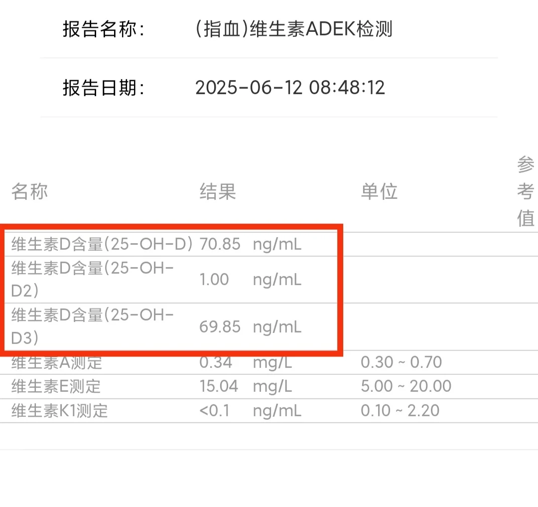 维生素D水平终于到了理想值