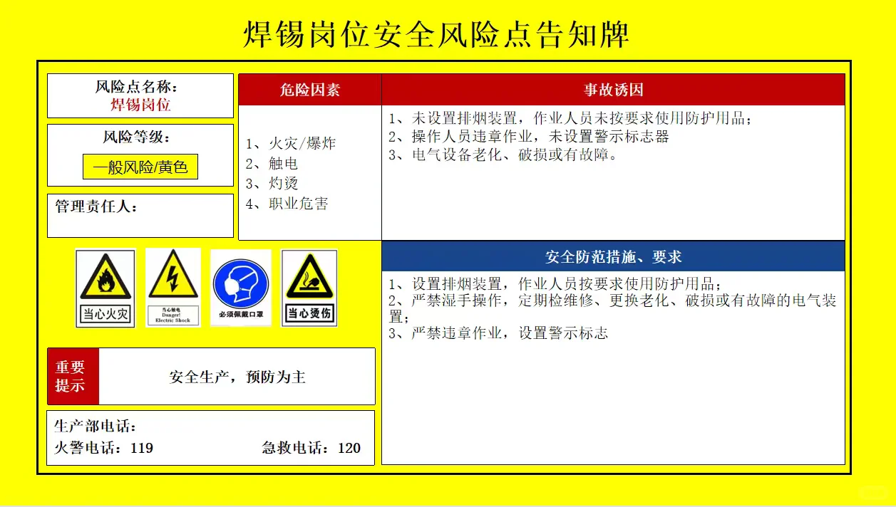 安全风险告知卡