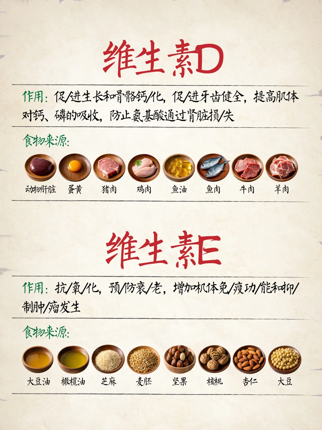 维生素食物补充食物表?建议收藏‼️