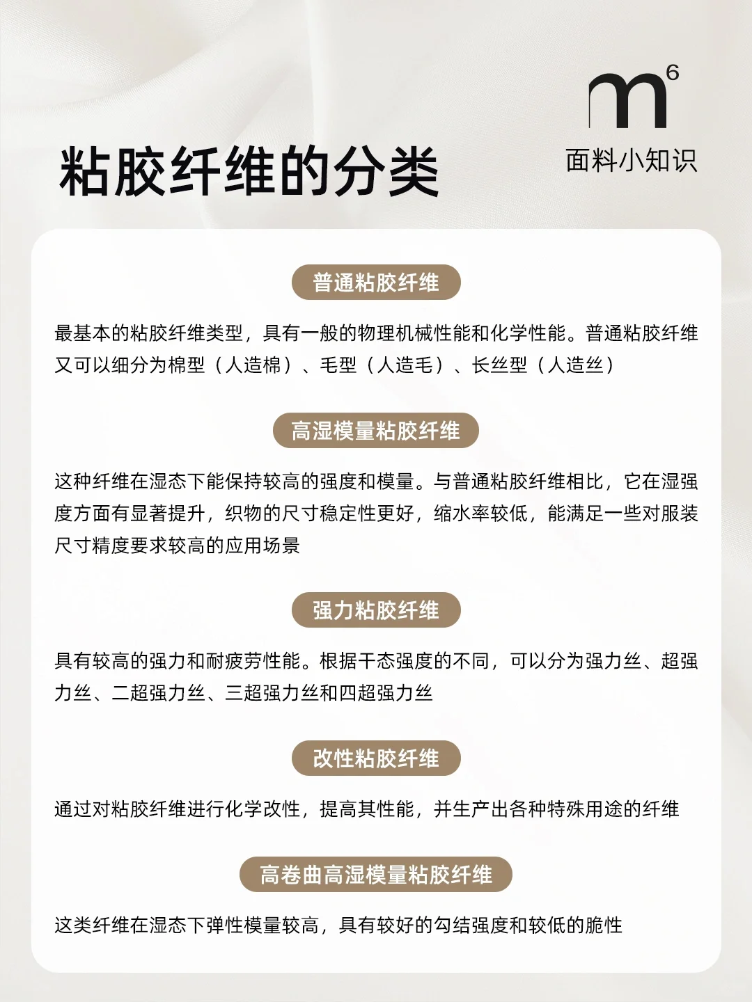 M6|面料小课堂:粘胶纤维