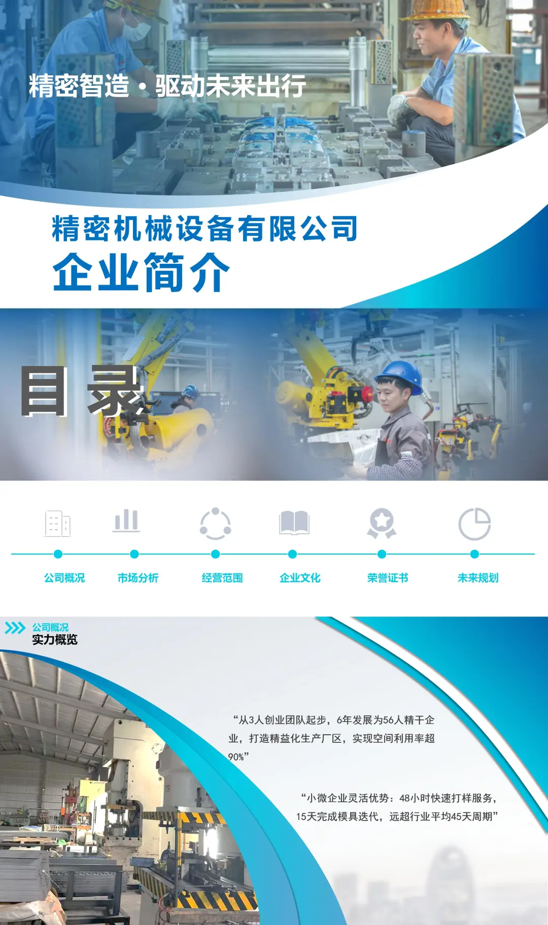 精密机械设备公司企业简介PPT定制美化
