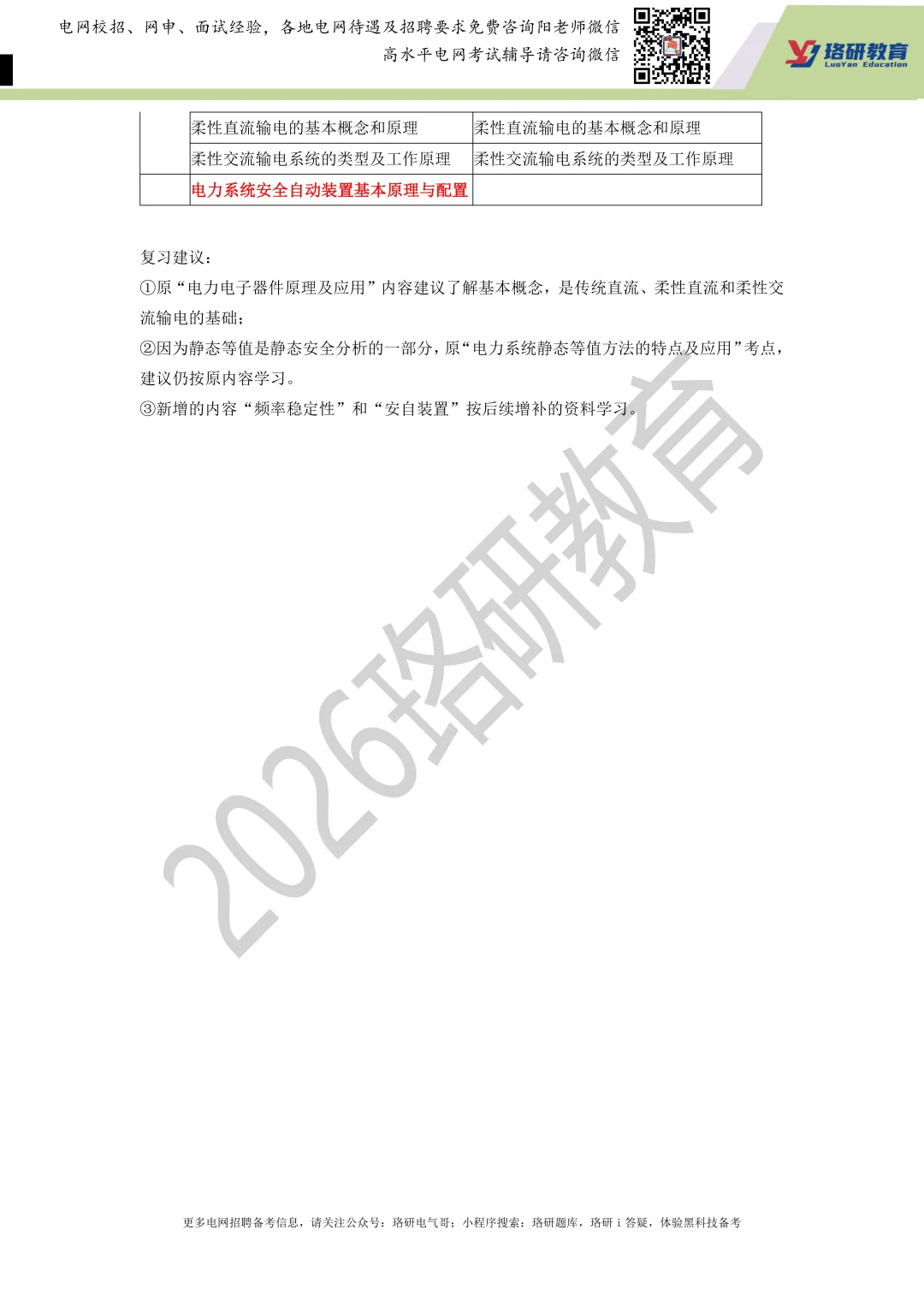 包含现代电分，新型电力系统（研究生考纲）