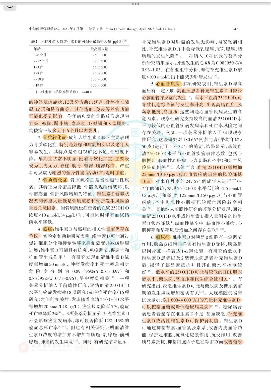 维生素D诊断治疗专家共识2023