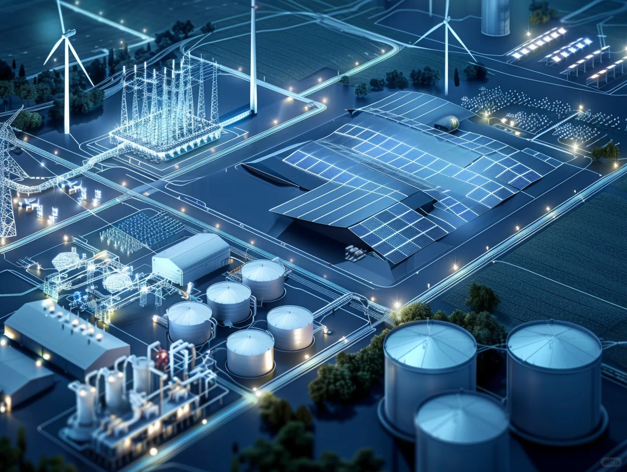 Midjourney关键词咒语太阳能电站网络鸟瞰