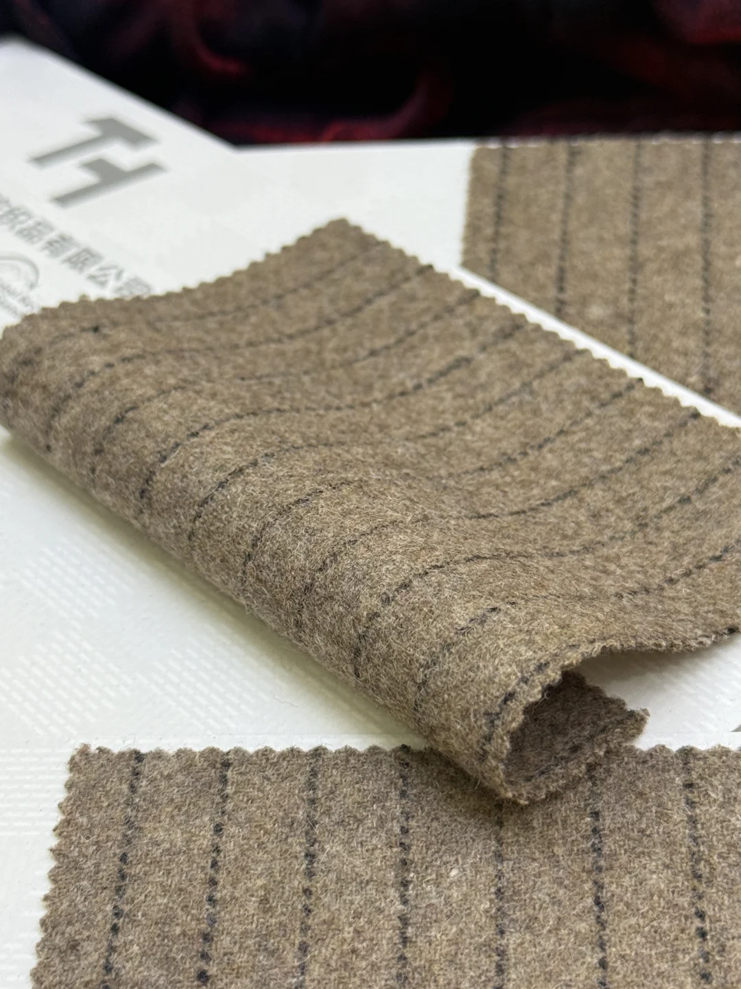秋冬必备的羊毛条纹双面呢面料～