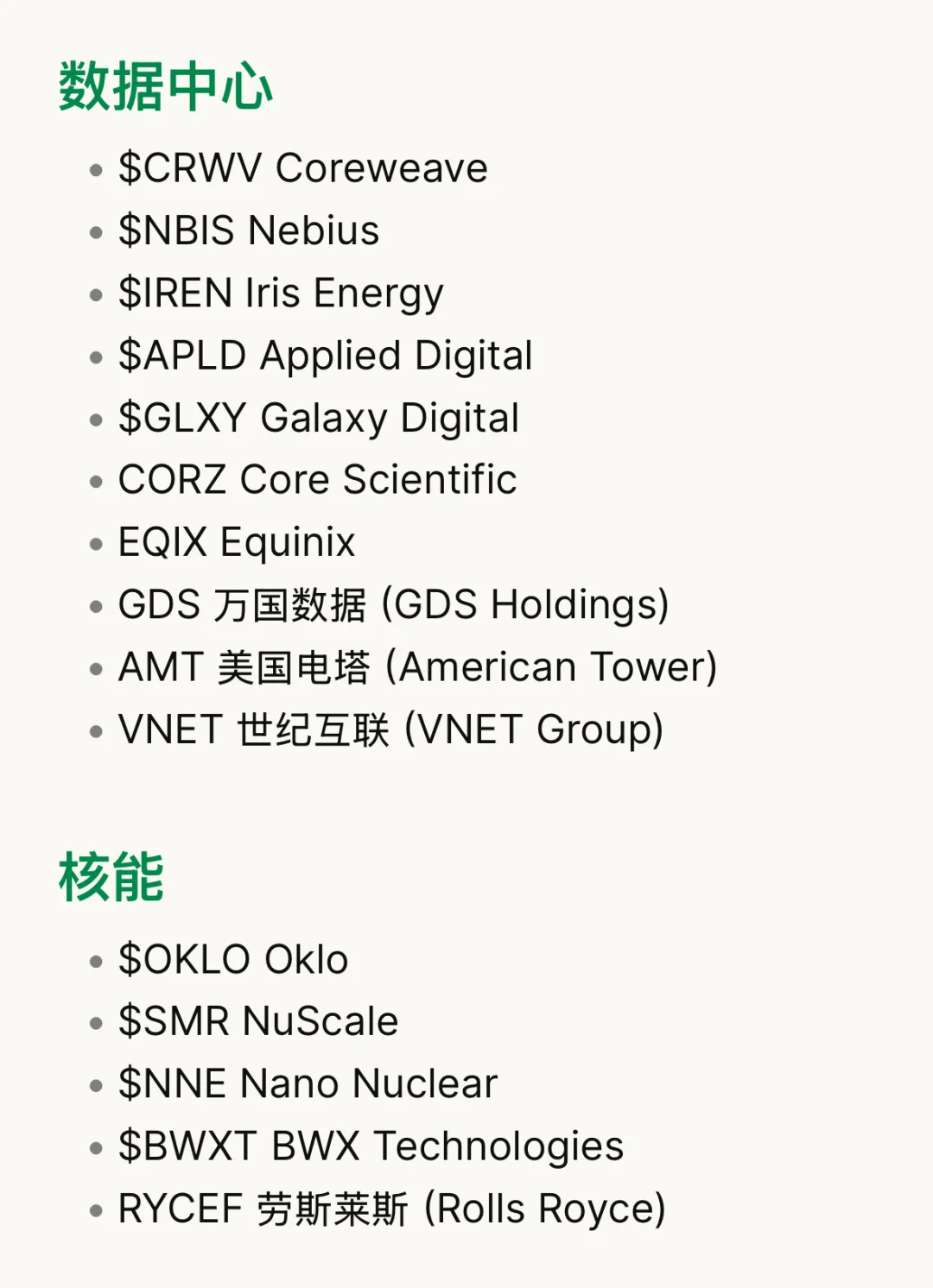 AI基础设施热门股票汇总