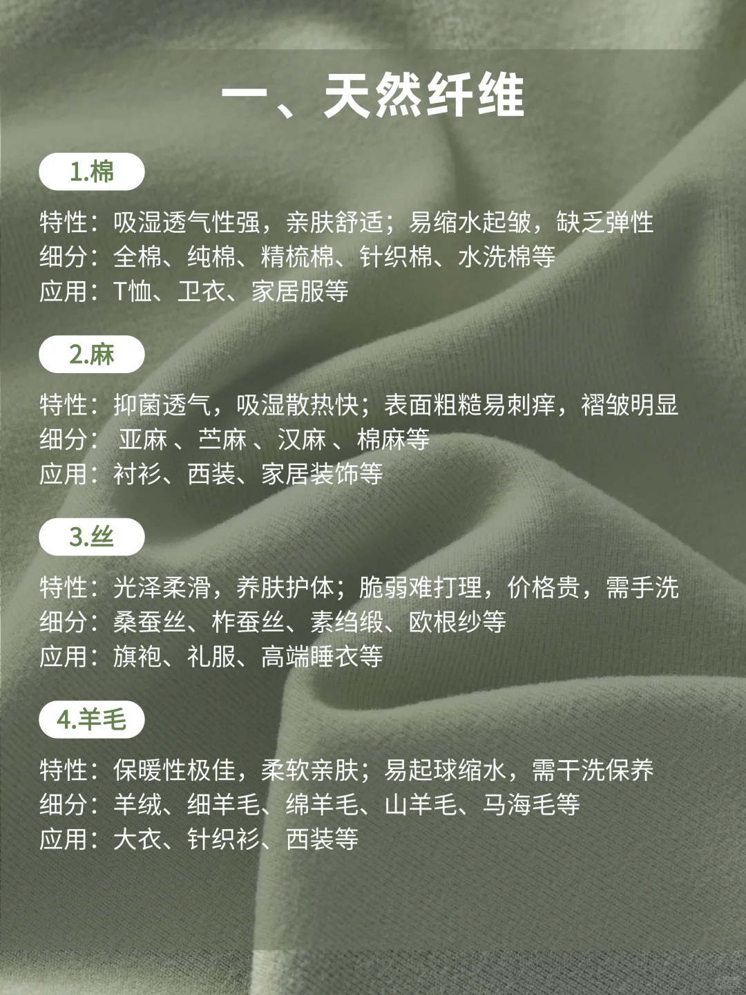 熬夜整理 / 看懂服装面料，不被割韭菜