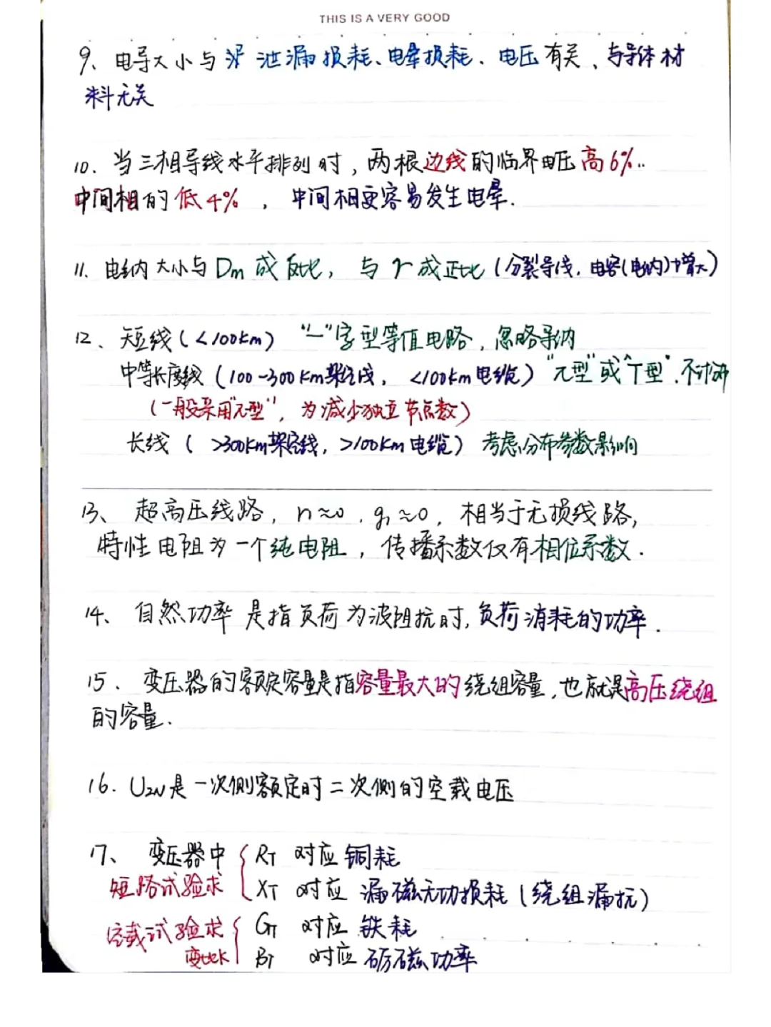 国网电力系统分析手写笔记总结（只写重点）