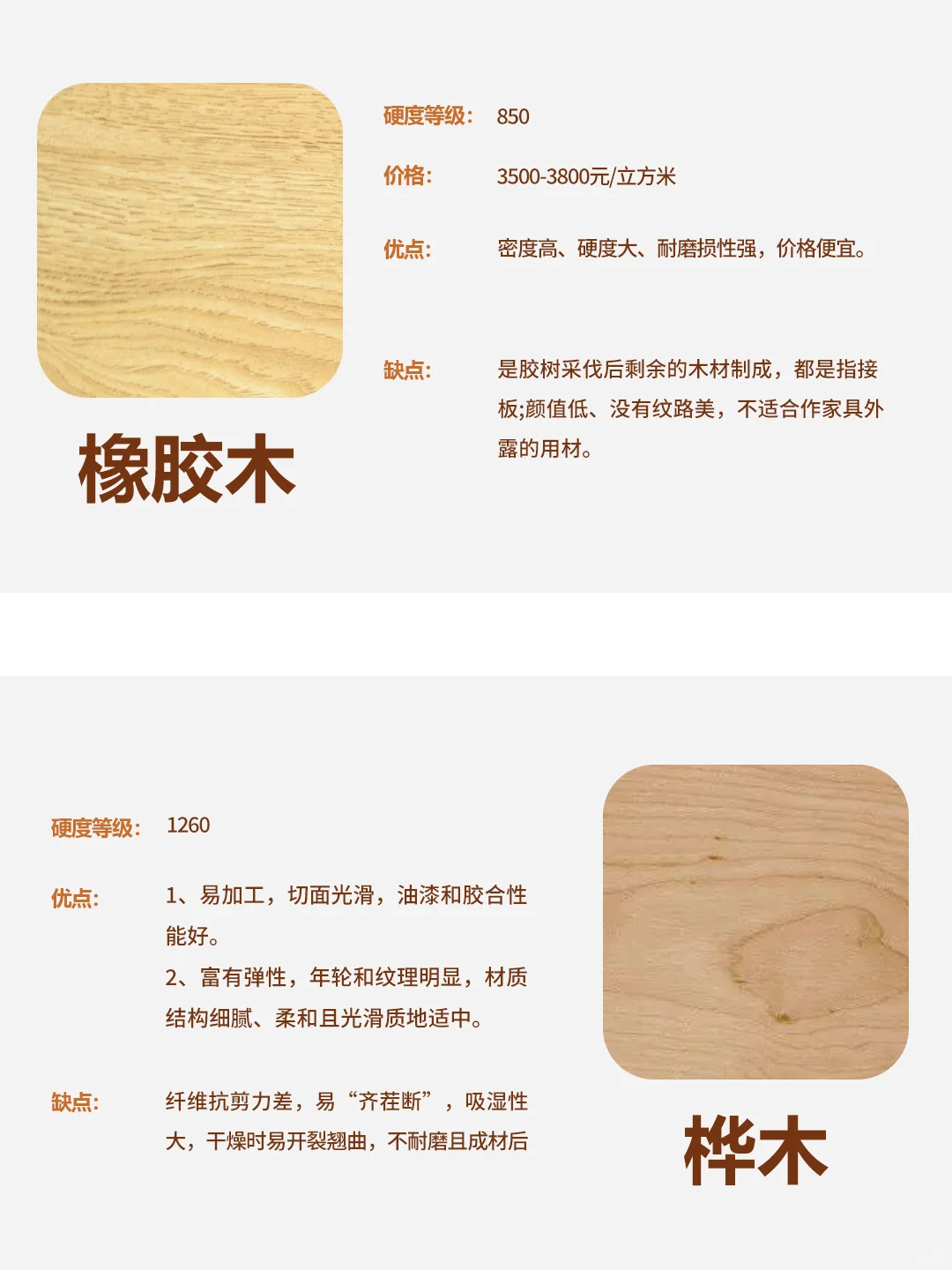 实木家具怎么选❓各种木材优缺点✅‼️