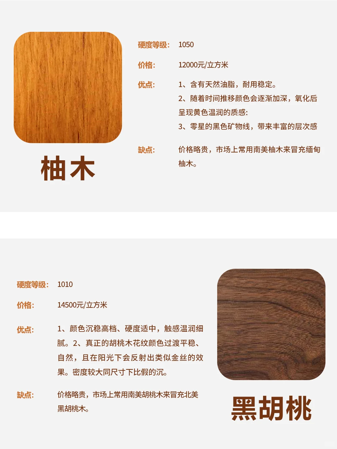 实木家具怎么选❓各种木材优缺点✅‼️