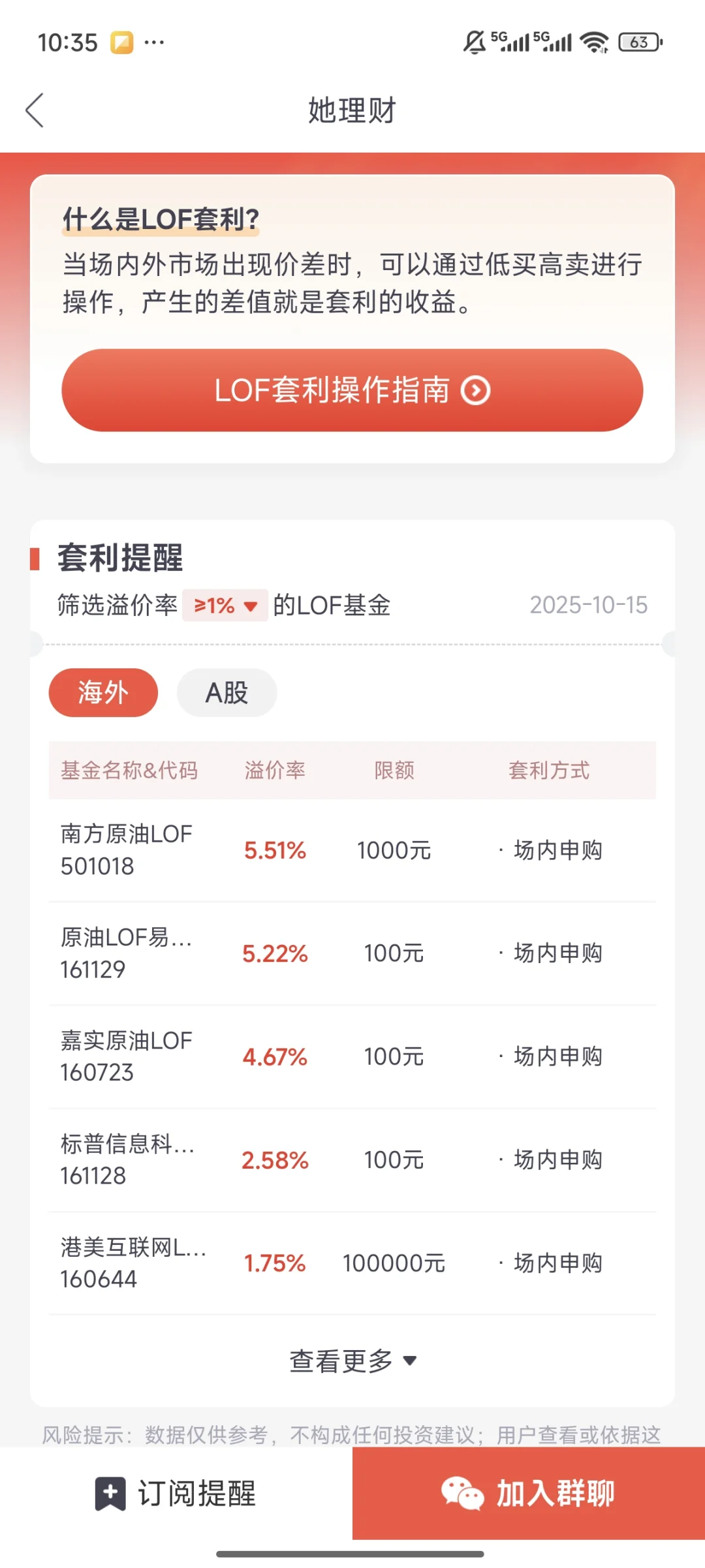 可以每天看套利机会的小工具
