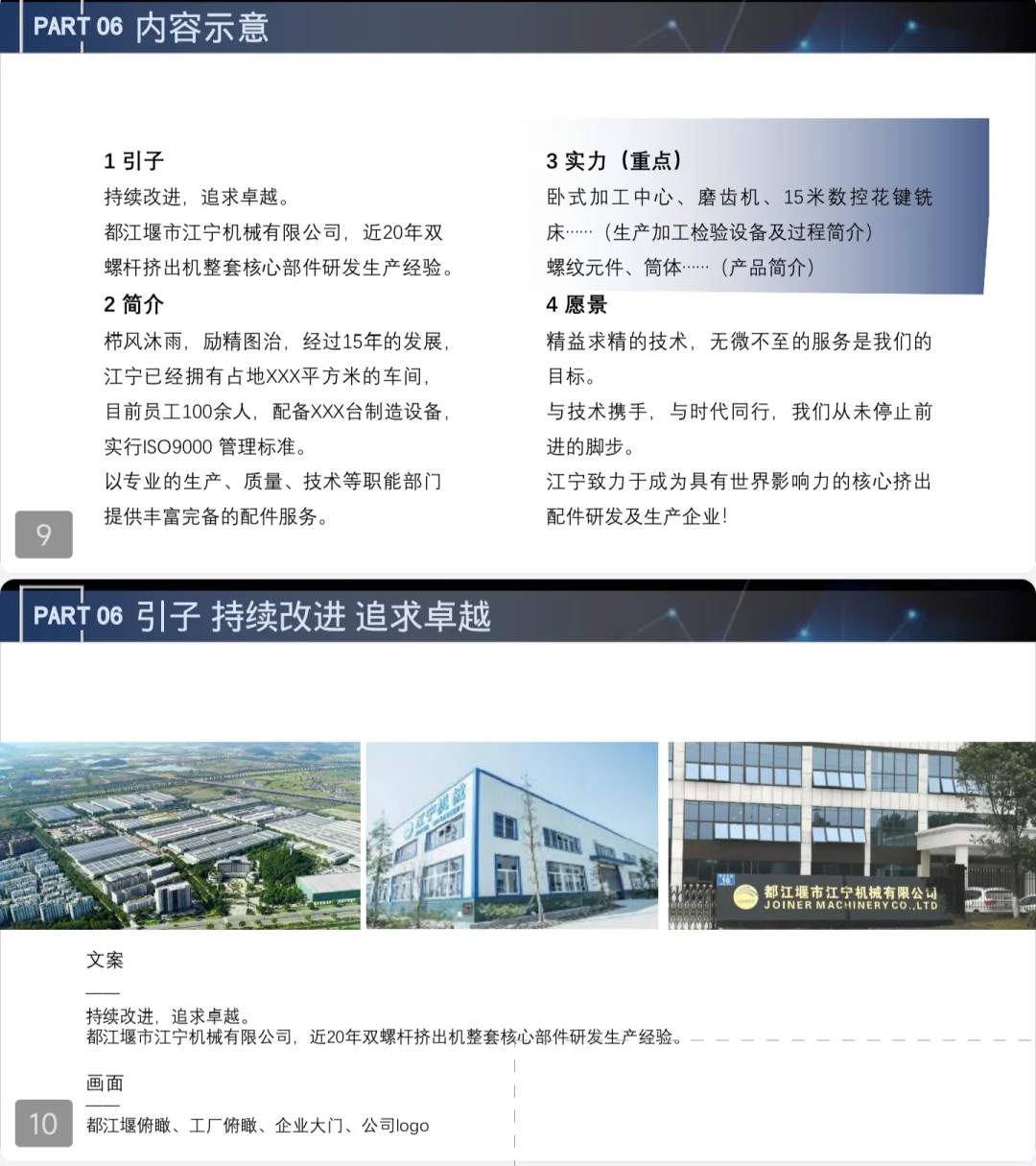 原创文案｜机械制造类企业宣传片方案ppt