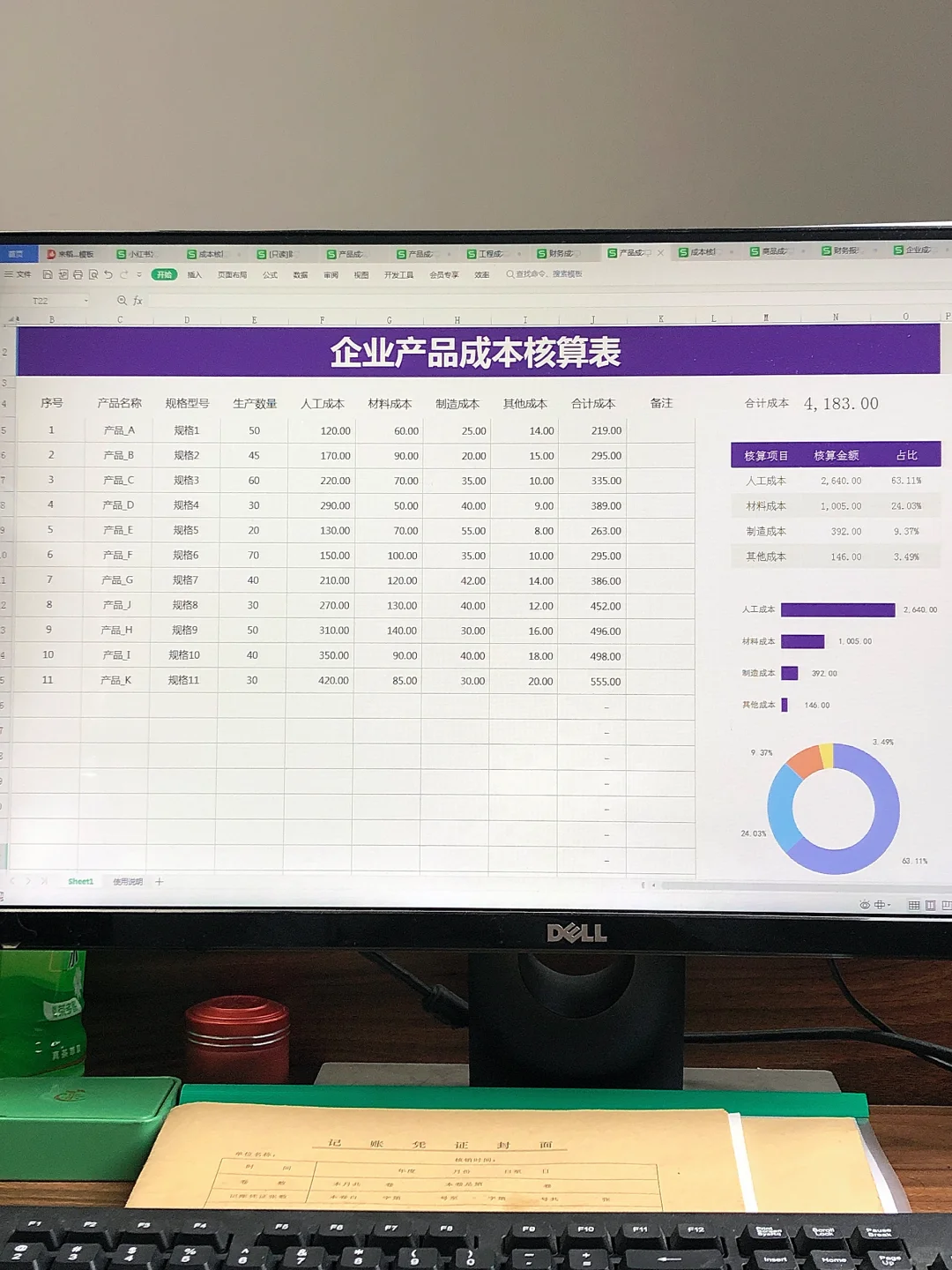 熬了两夜，总算把成本核算打磨成了Excel表