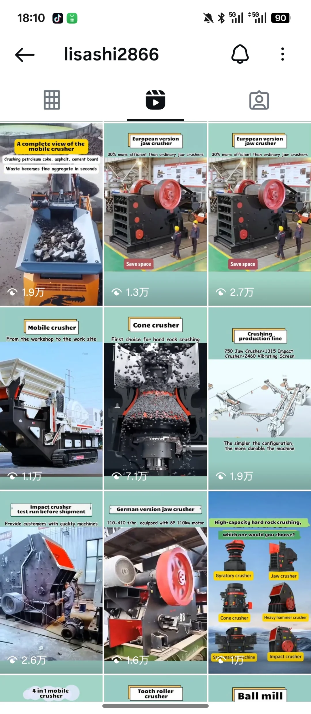 矿山机械做ins，0-1做6.4w粉，月询盘600+