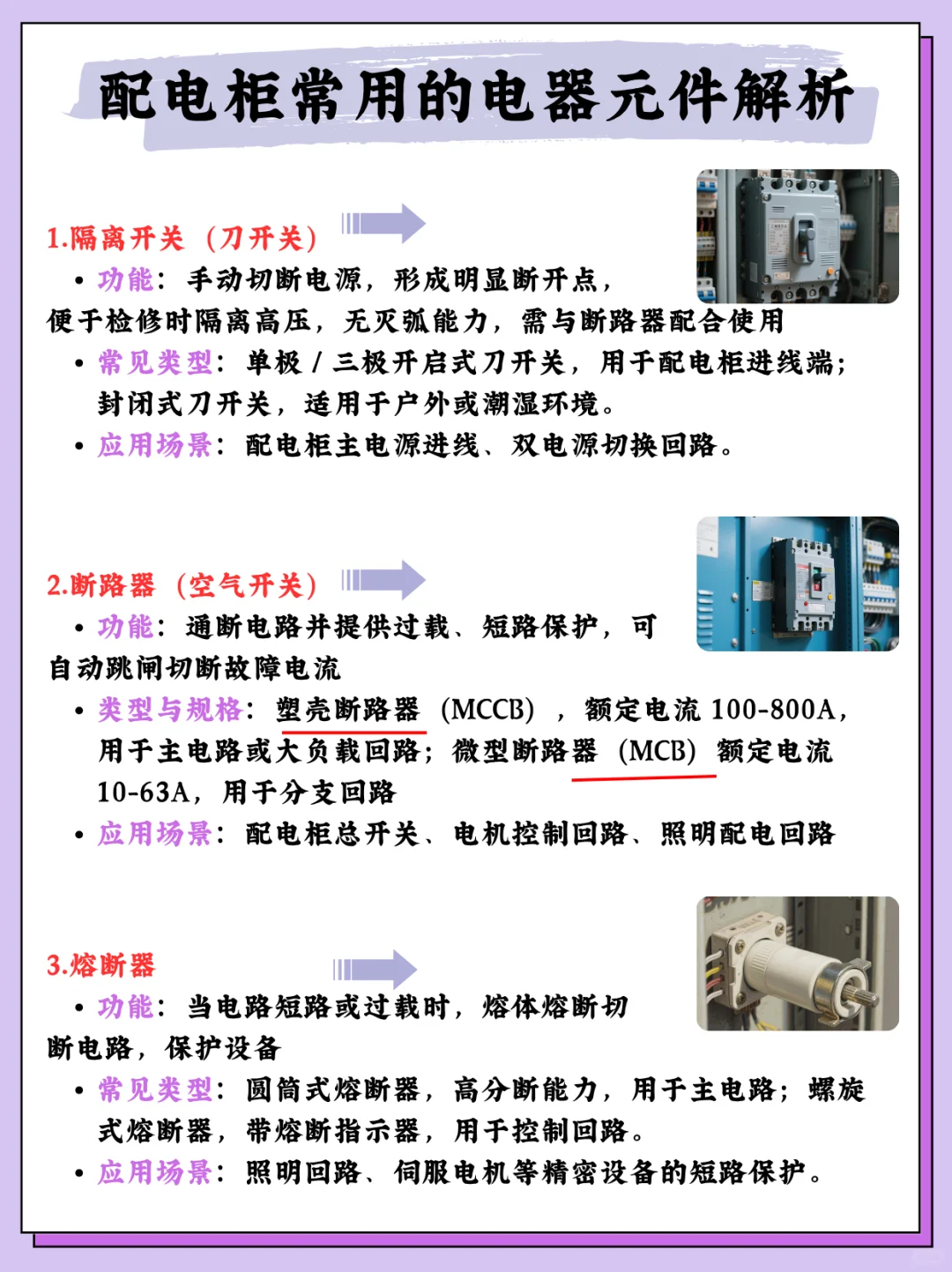 ?电工小白必看！配电柜里藏着的零件详细