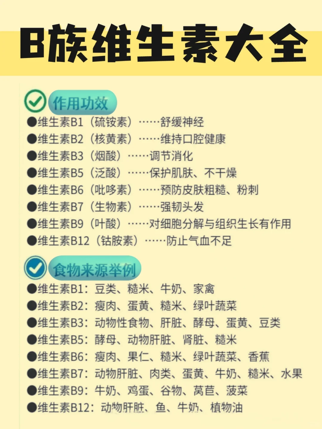 维生素B族大全知识分享，缺什么补什么