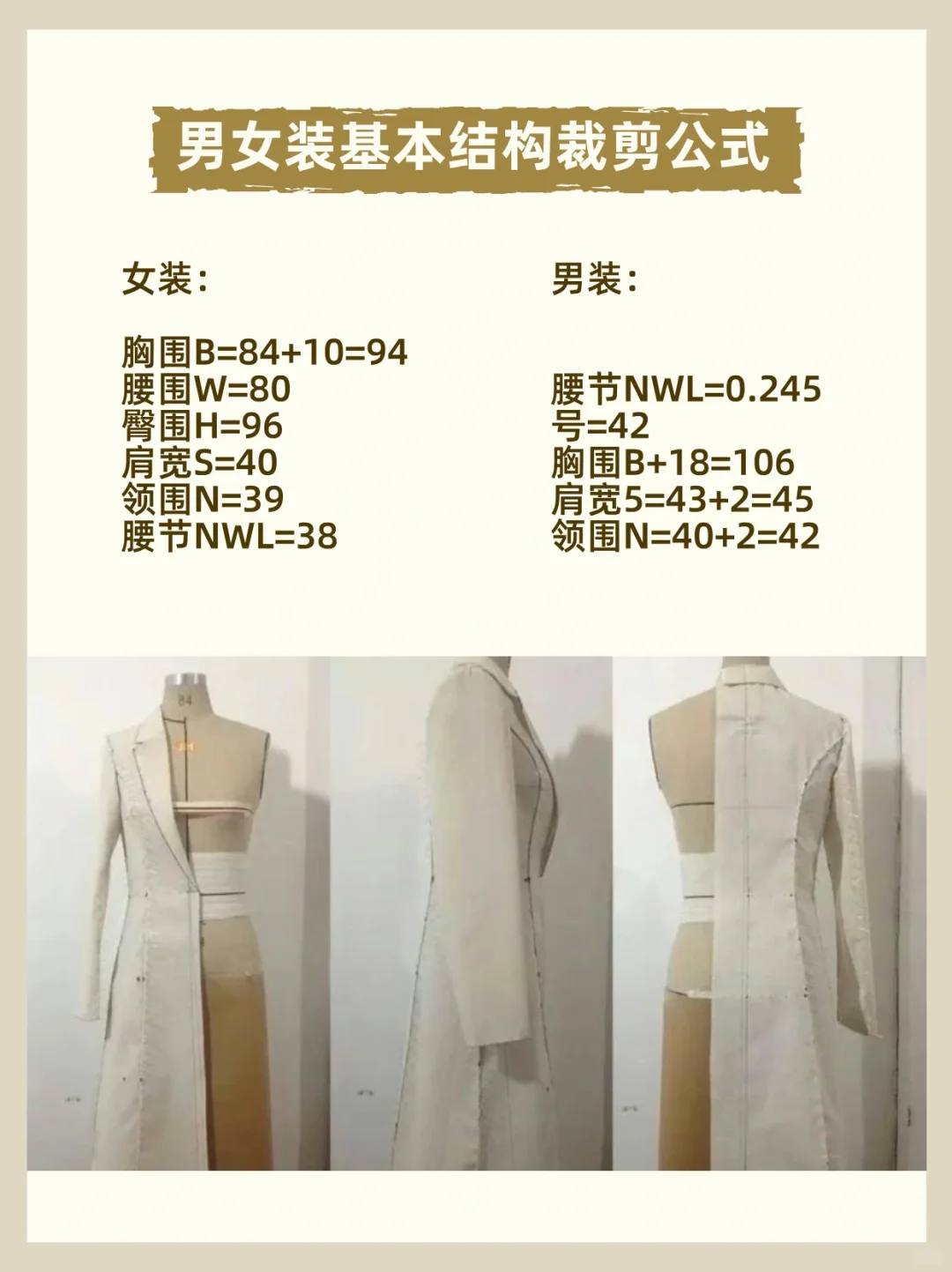 初学服装?裁剪全套公式?赶紧码住?
