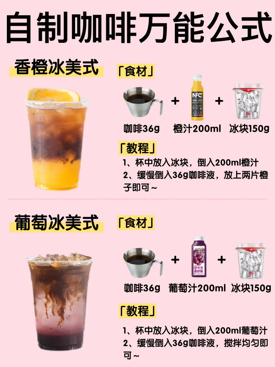 ?懒人进！6款自制咖啡万能公式！1分钟Get✅