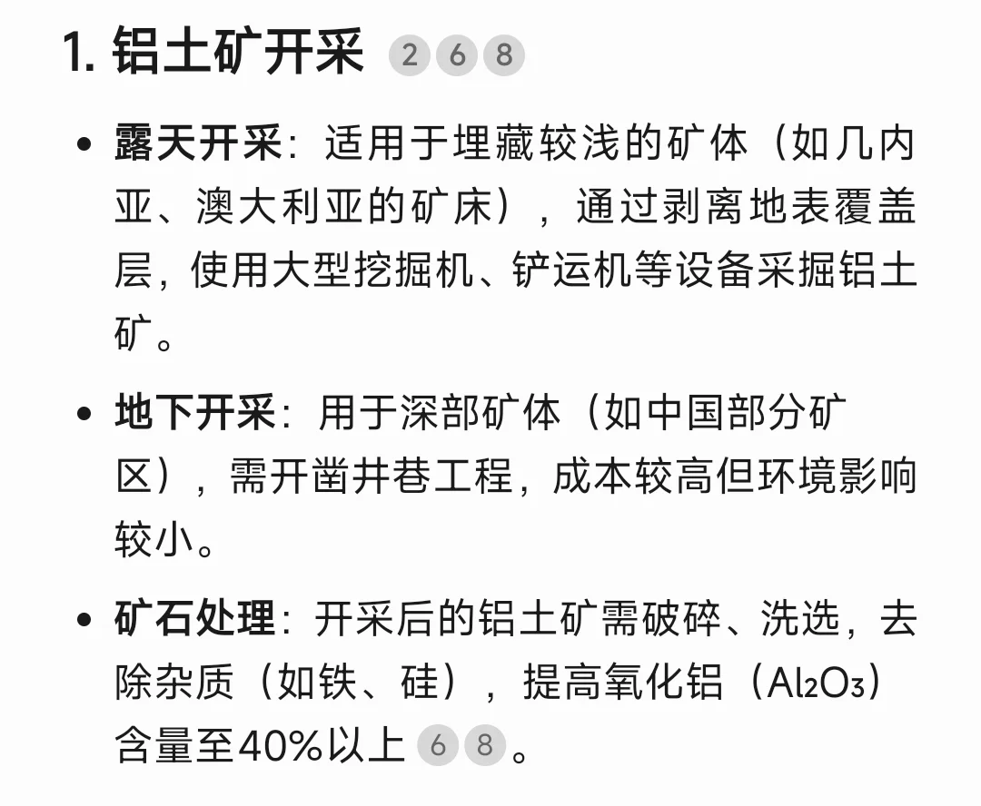 铝的开采、冶炼和加工