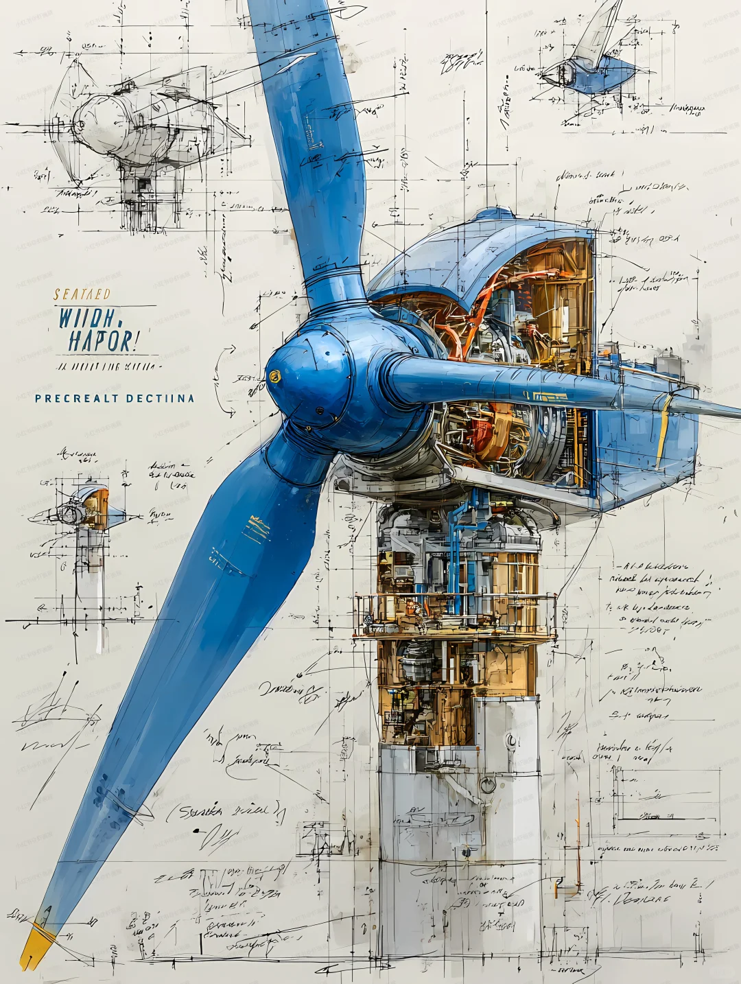风力发电机分解图|提示词分享