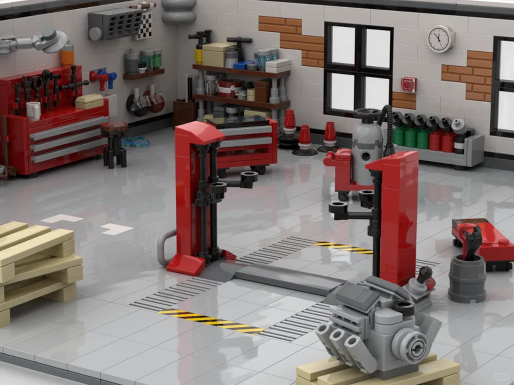 乐高MOC图纸～汽车维修厂