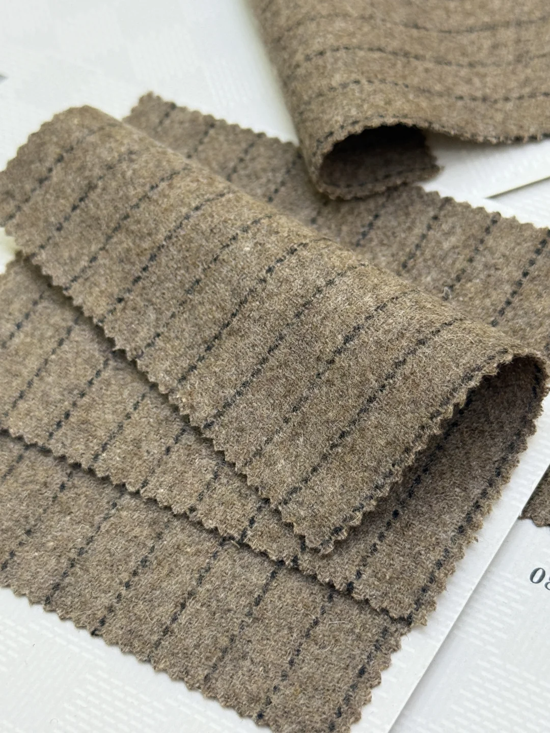 秋冬必备的羊毛条纹双面呢面料～