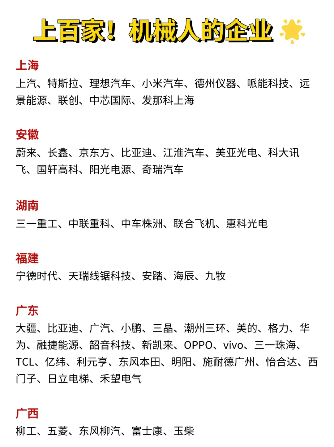 汇总上百家‼︎机械人?冲的企业