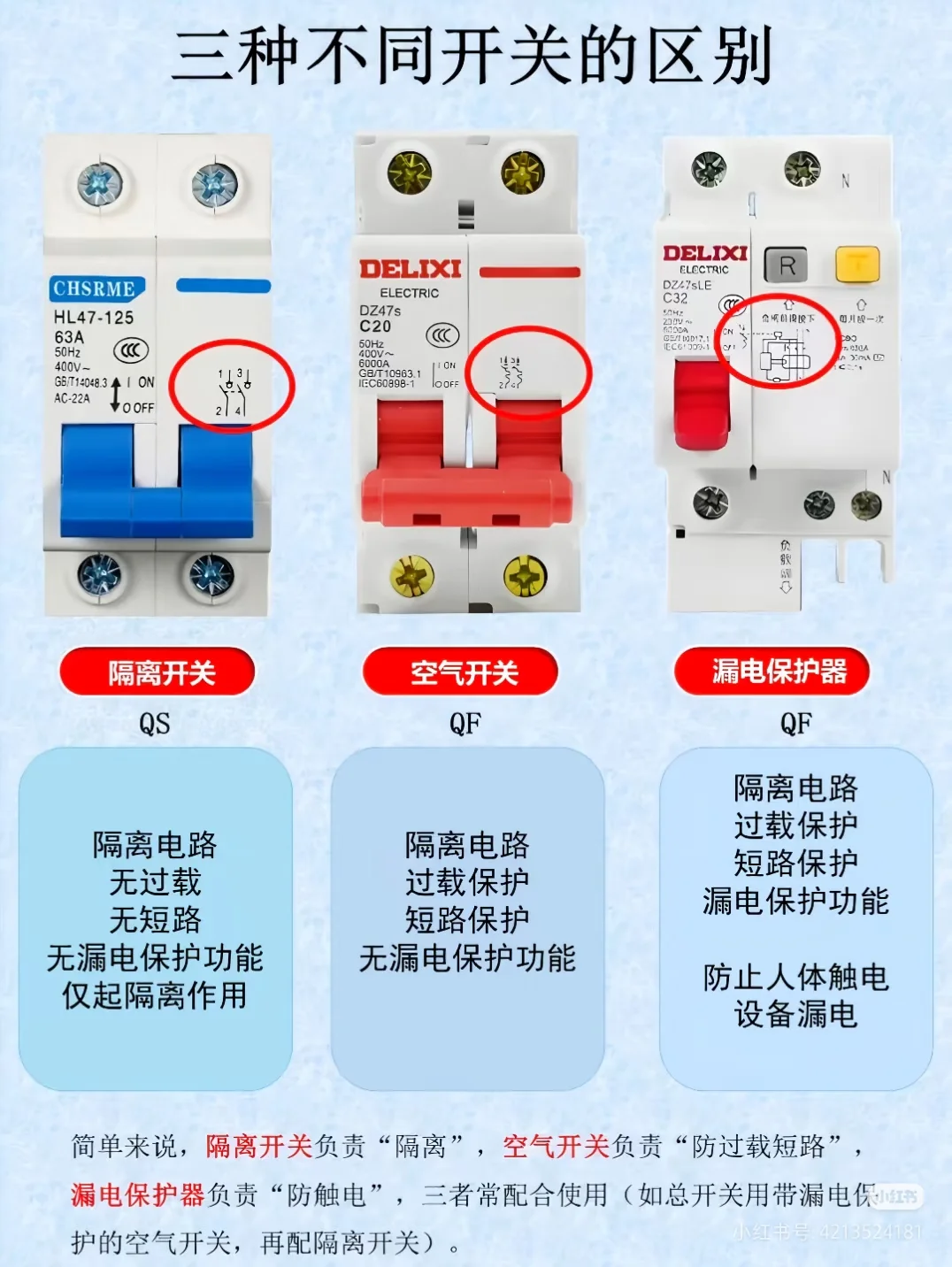 三种不同开关的区别