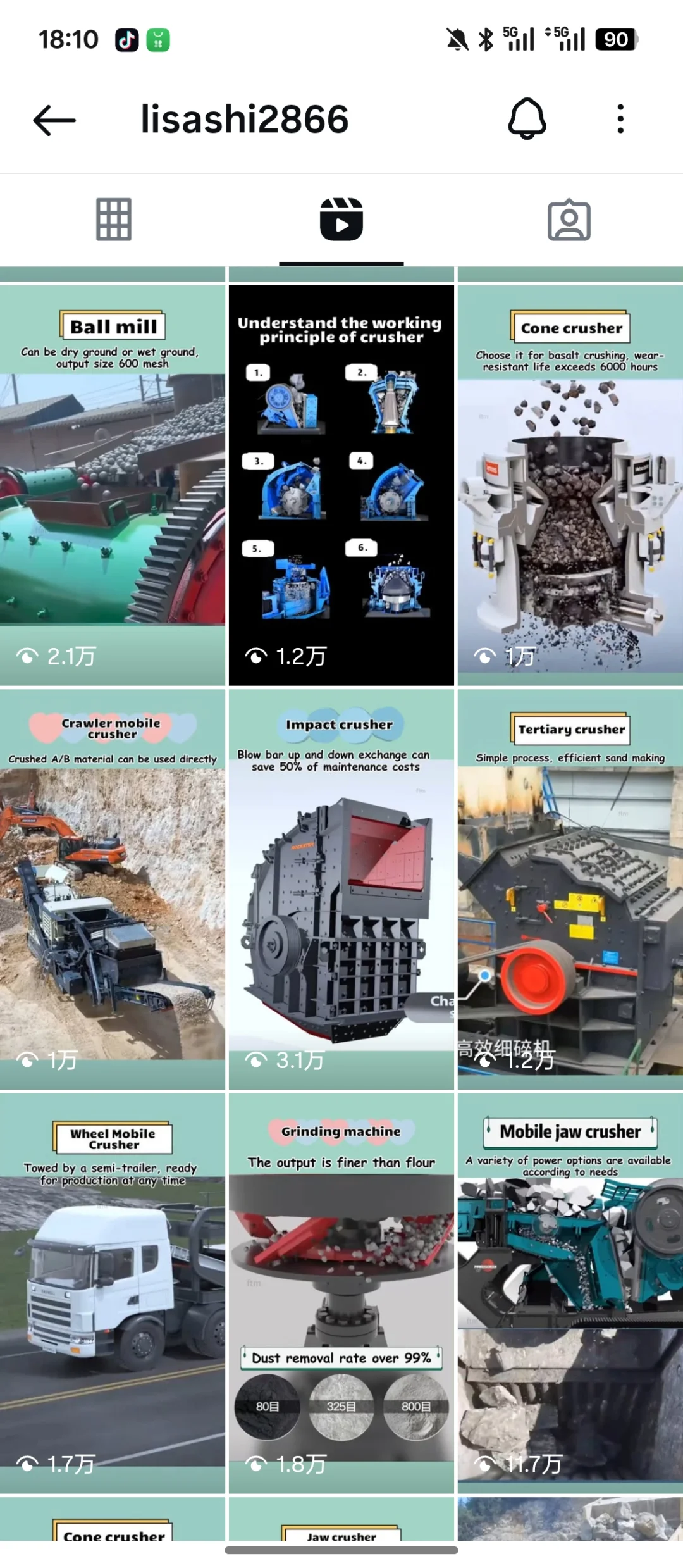 矿山机械做ins，0-1做6.4w粉，月询盘600+