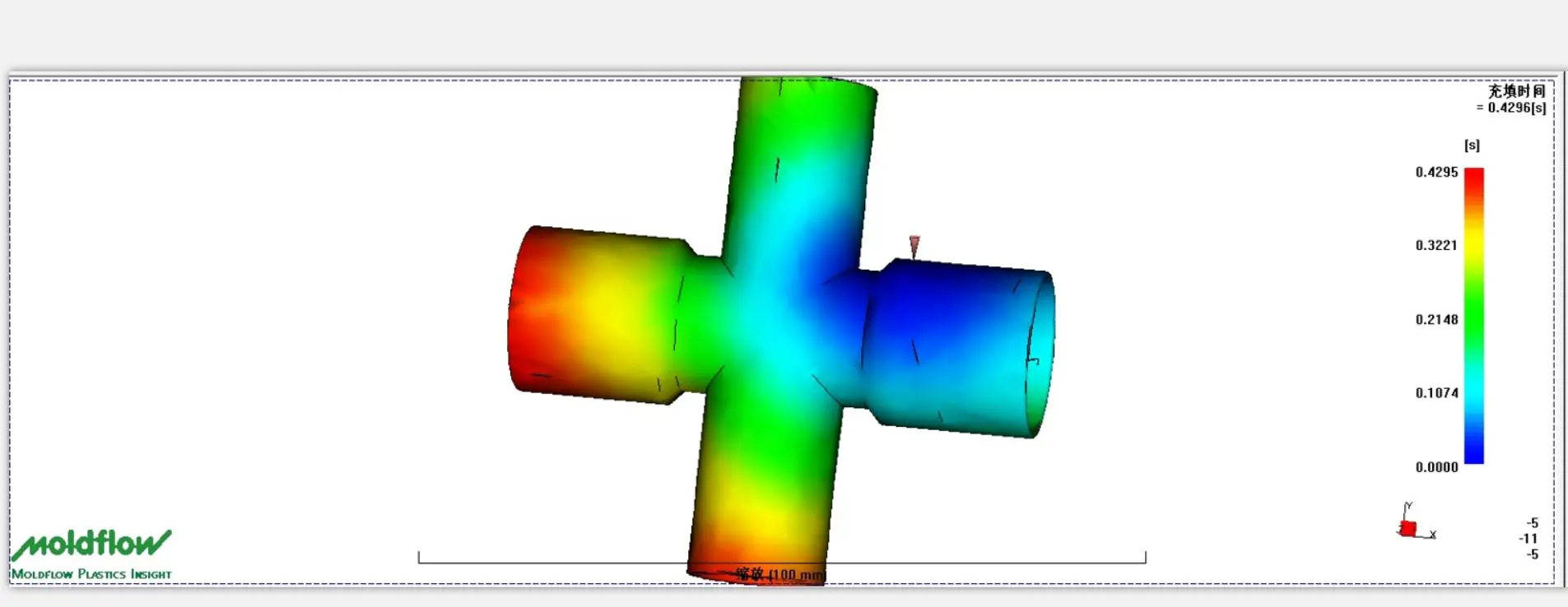 四通管注塑模具设计图纸-一模一腔