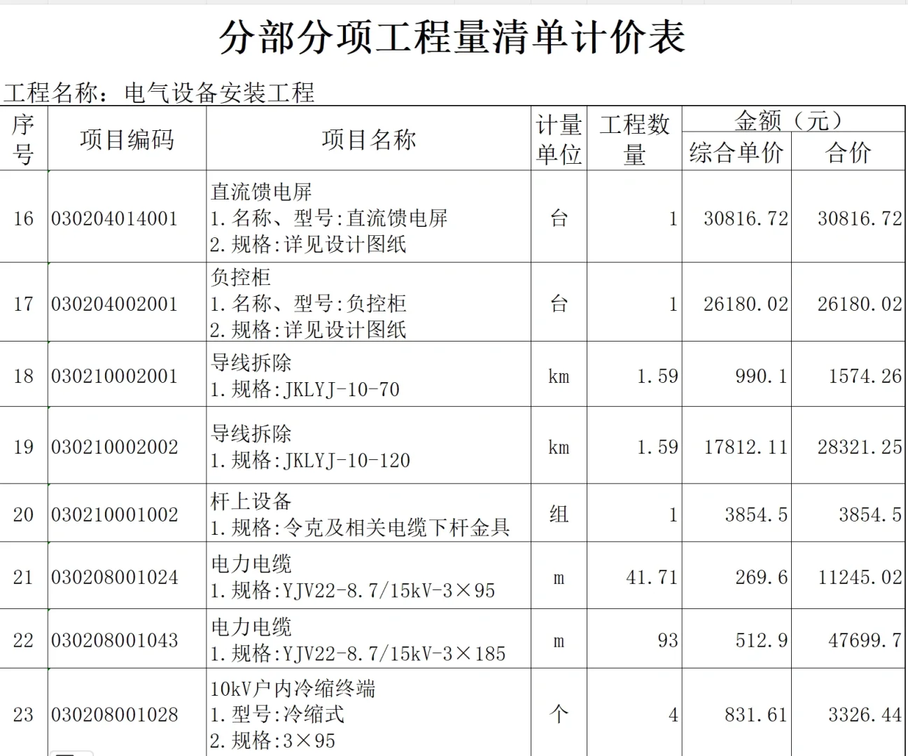 电气设备安装工程～