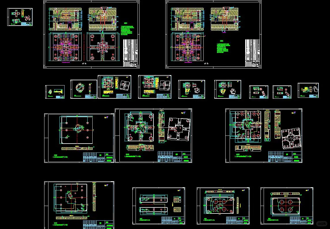 四通管注塑模具设计图纸-一模一腔