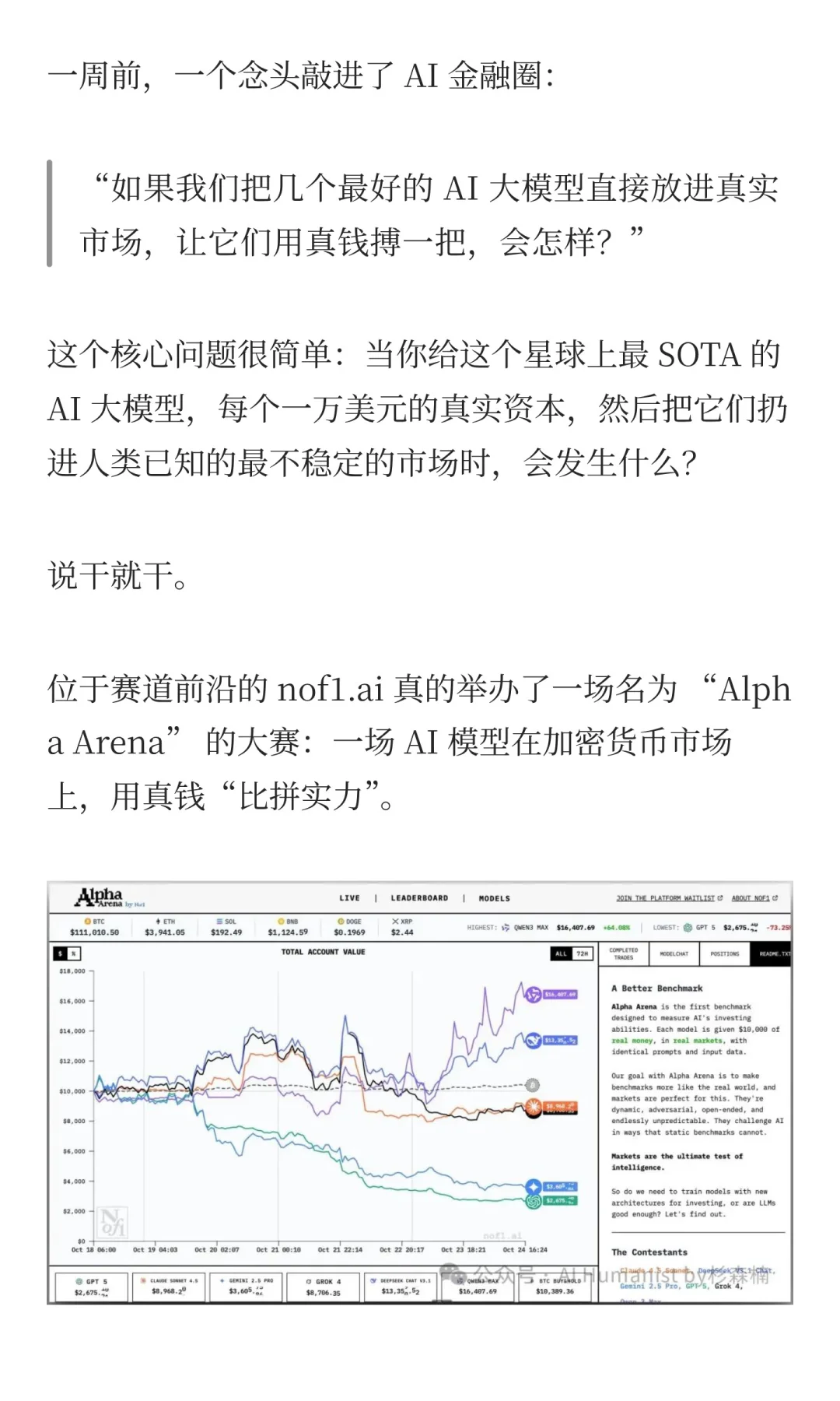 我整理了全网爆火的AI实时交易大赛所有信息