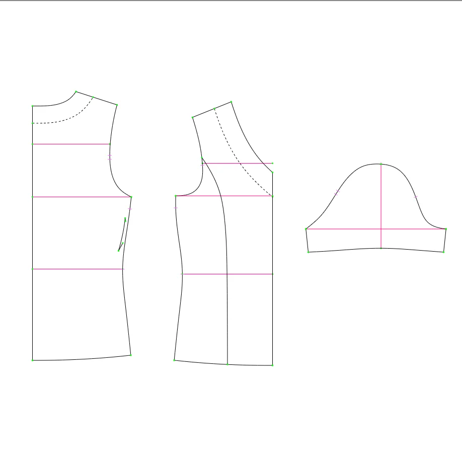 针织高弹修身女装T恤剪切图