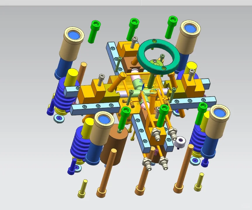 四通管注塑模具设计图纸-一模一腔