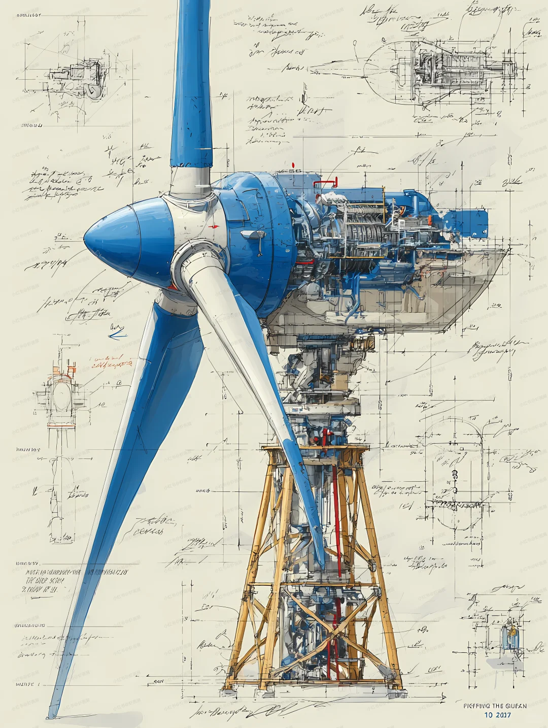 风力发电机分解图|提示词分享