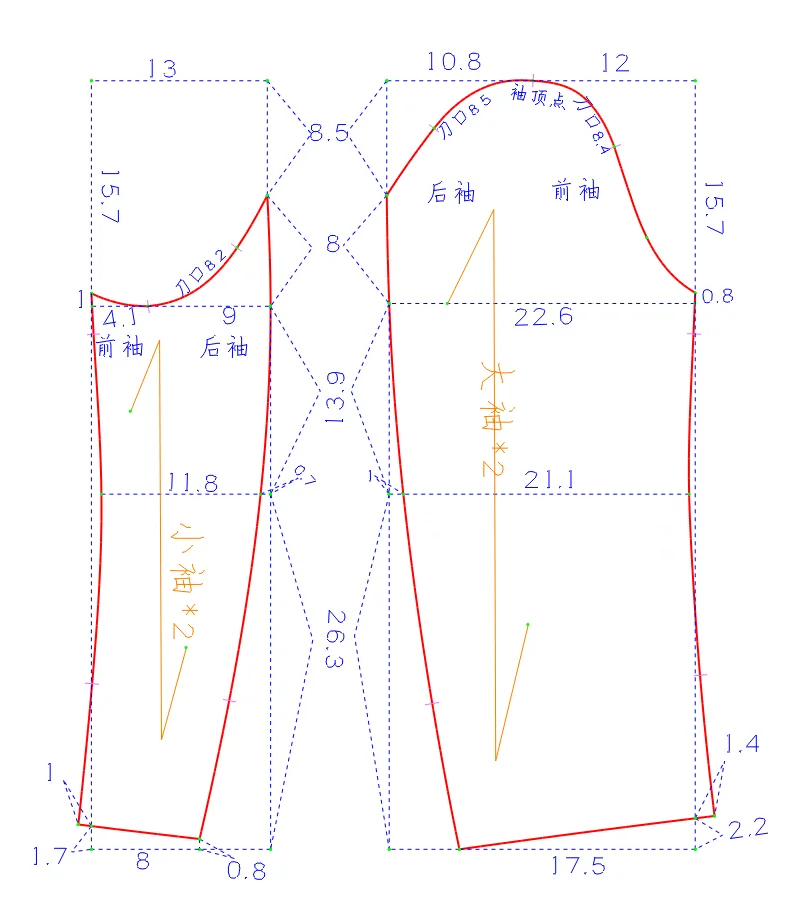 裁剪图分享｜小香风双面呢短款外套纸样